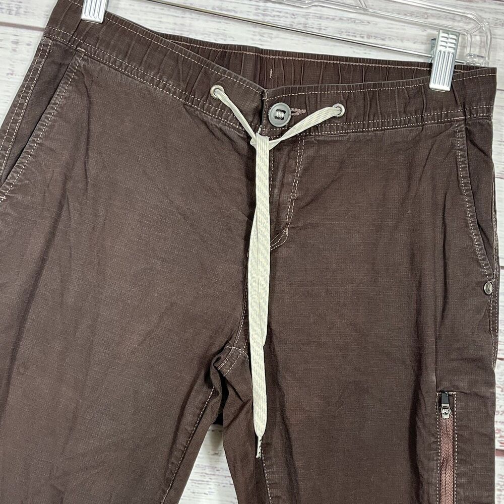 Vuori Women’s Ripstop Pants Brown Small Drawstring Pull On Stretch Cargo VW401